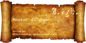 Nester Ágnes névjegykártya