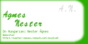 agnes nester business card